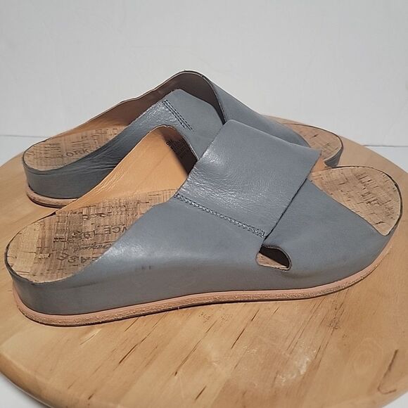 Kork-Ease Women's Tutsi Cross-Band Leather Sandal Blue Grey Size 9 M - Picture 4 of 5